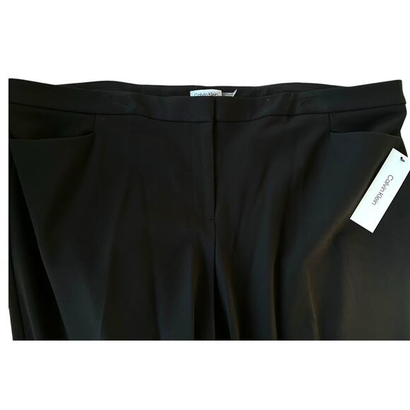 Calvin Klein Flat Front Ponte Ankle Dress Pants | Plus 24W, Black NEW! - Picture 7 of 16